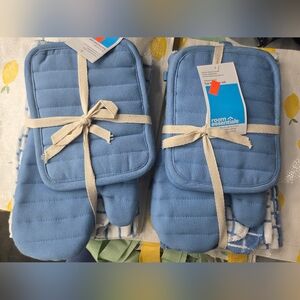 New set of 2 sets Light Blue 7-Piece Kitchen Towel Set